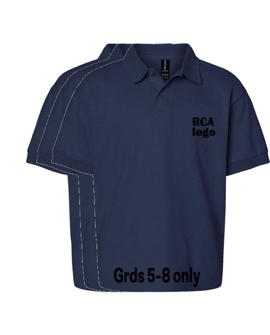 Blue Short Sleeve Polo 3pck  Co-ed