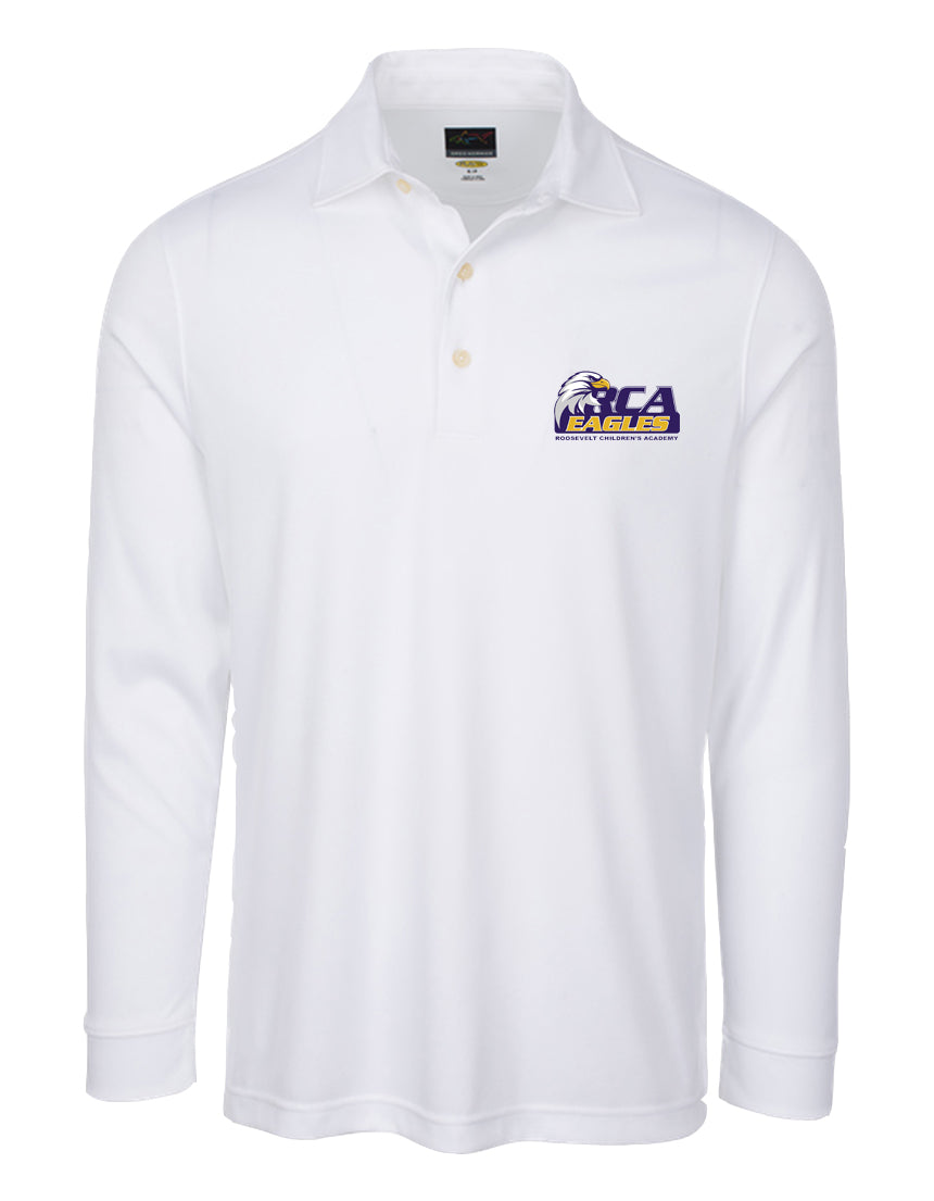Boys Top Polo Long Sleeve (White)