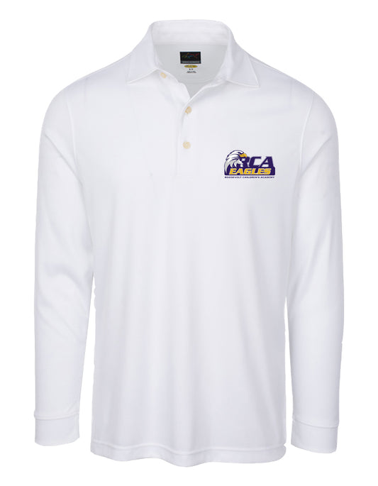 Boys Top Polo Long Sleeve (White)